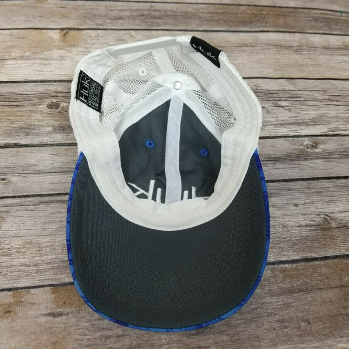 HUK Fishing Patch Adjustable Trucker Hat w/Mesh Snapback Blue