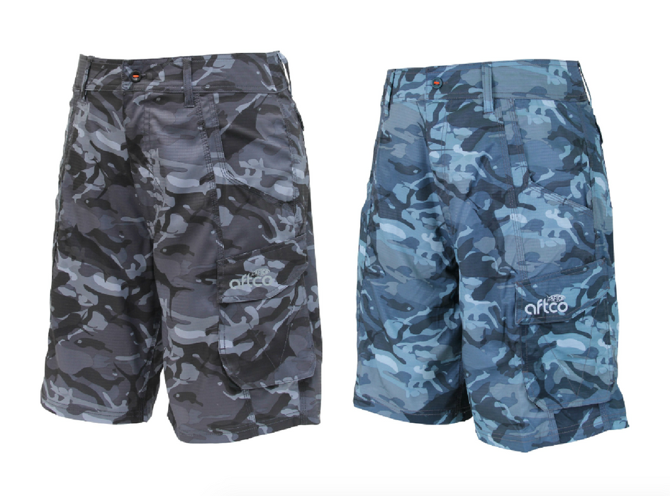 AFTCO Tactical Camo Fishing Shorts | Nylon-Elastane | Camo Print