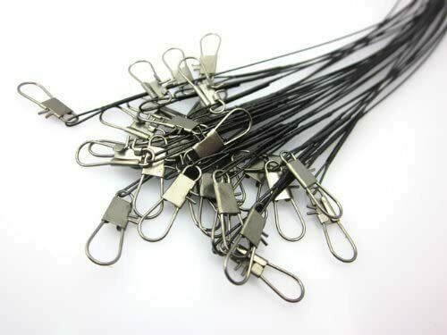 Fishing Line Wire Spinner Leaders with Snaps | Stainless Steel