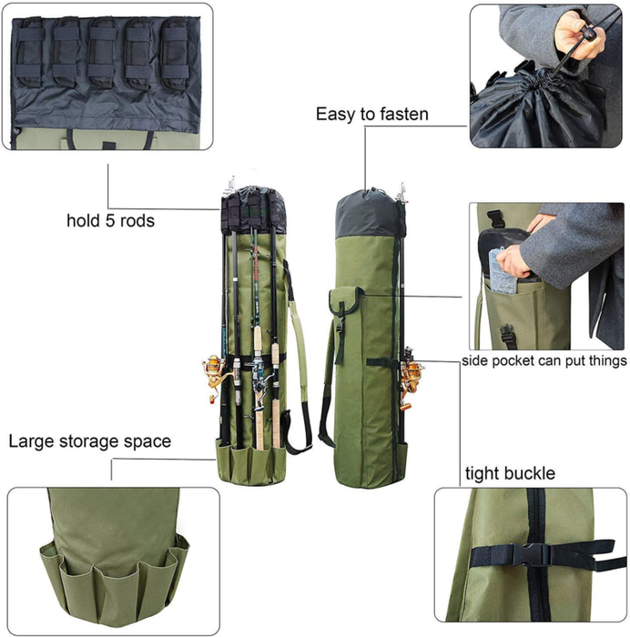 Portable Multifunction Large Capacity Canvas Fishing Rod and Reel Organizer  Bag Wbb16374 - China Bag and Fishing Bag price
