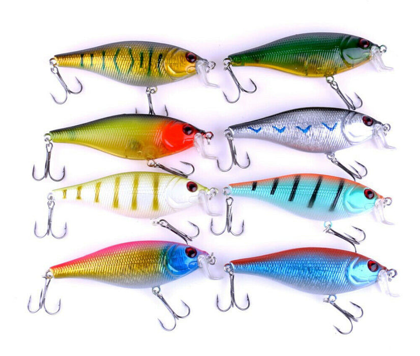 new Minnow Crank Bait bass fishing Lures with 8# hooks