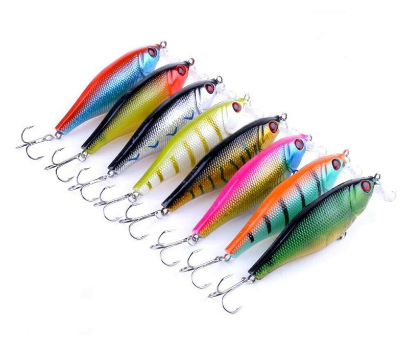 10 Unpainted Clear Minnow Crappie Crankbait Top Water Fishing Lure Bait  Tackle