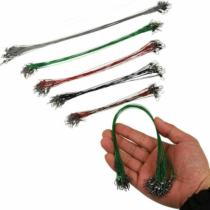 Fishing Line Wire Spinner Leaders with Snaps | Stainless Steel