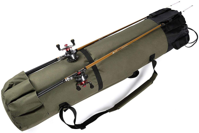  A.B Crew Roll Up Canvas Fishing Rod Case Organizer Travel Carry  Bag Holds 12 Poles & 2 Fishing Umbrellas : ספורט ופעילות בחיק הטבע